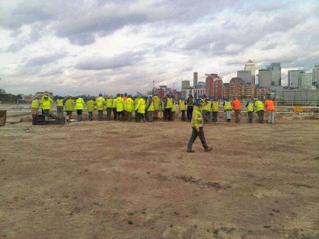 Long shot of the team