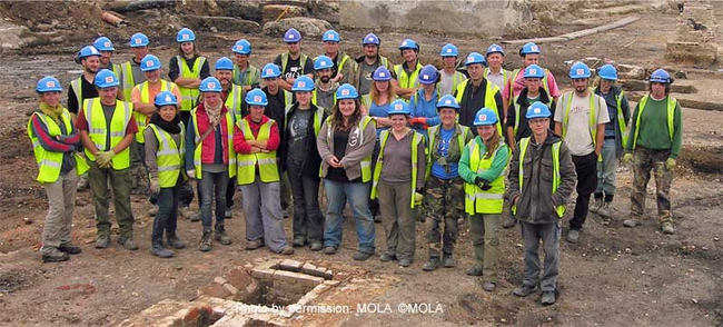 Convoy Wharf Deptford Royal Dockyard Archaeologists Group Photo (2)
