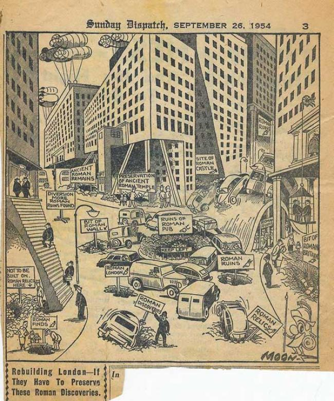 Temple of Mithras cartoon 1954